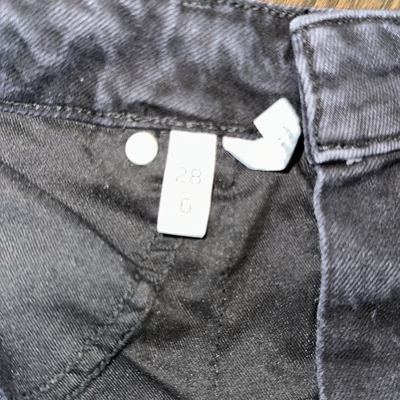 Made and Loved LOFT Black Denim Jeans curvy straight crop raw hem size 6/28 - Picture 5 of 8